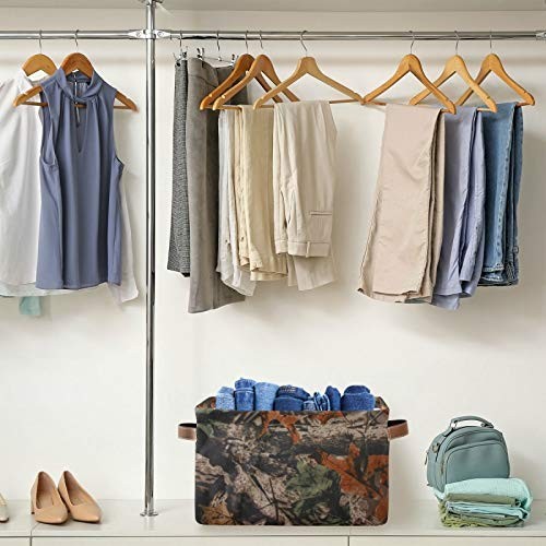 Rectangular Storage Basket Forest Tree Camouflage Collapsible Storage Cubes O...