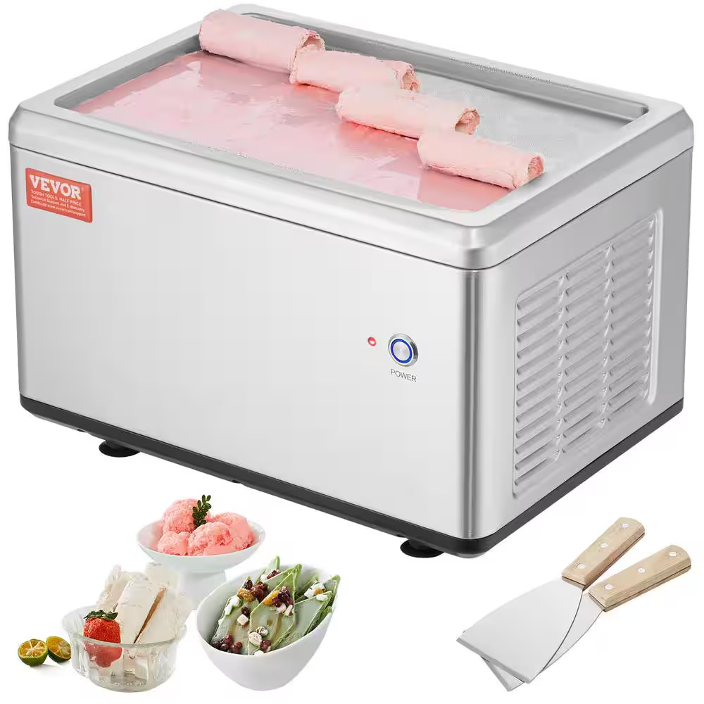 Fried Ice Cream Roll Machine 19.3 X 14.9In. Square Stir-Fried Pans, Stainless St