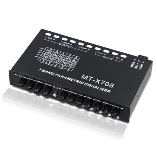 7-Band Car Audio Equalizer, Car Audio Graphic Equalizer, Black,Standard Edition