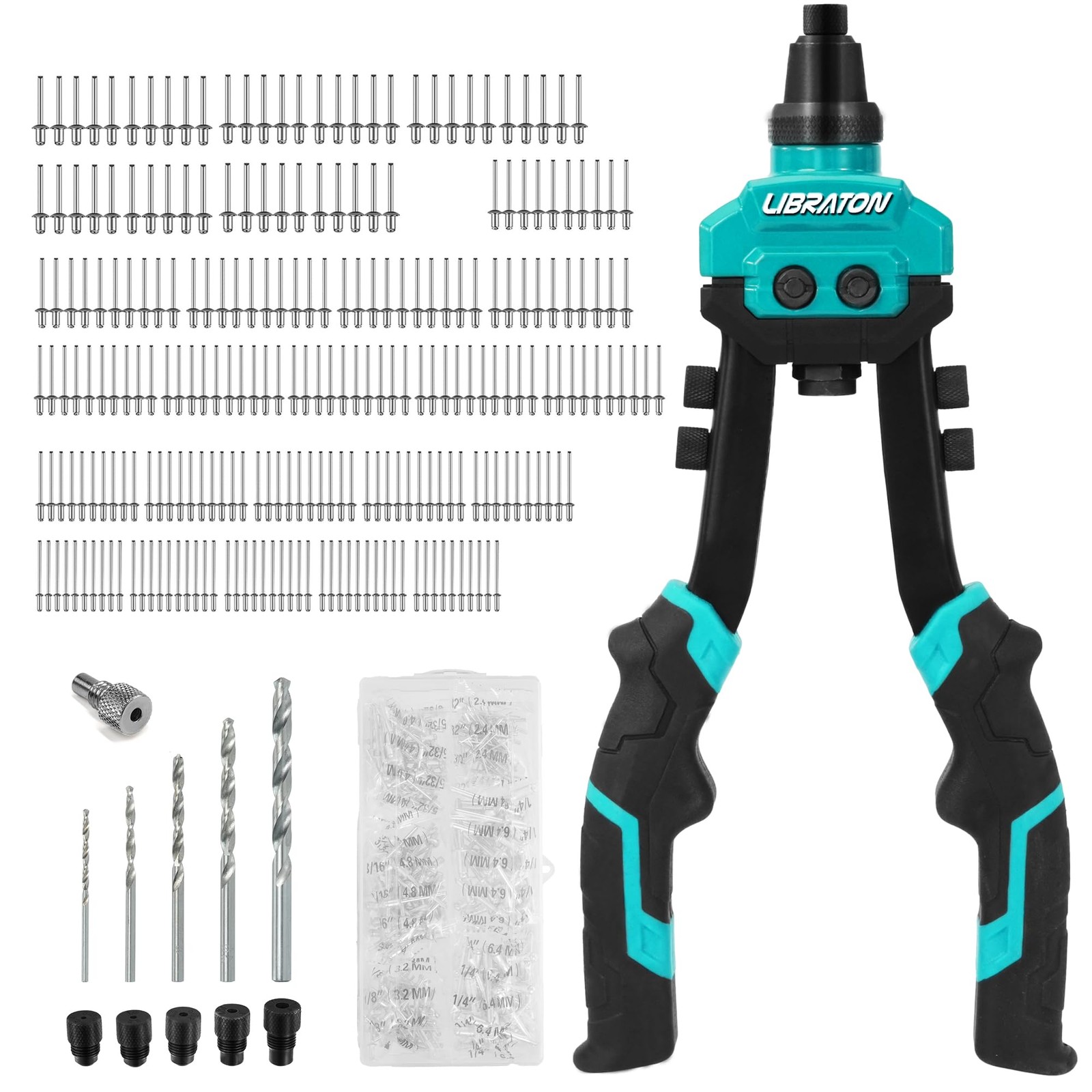 LIBRATON Rivet Gun Set Two-Handed Pop Rivet Gun Kit Heavy Duty Rivet RRP £34