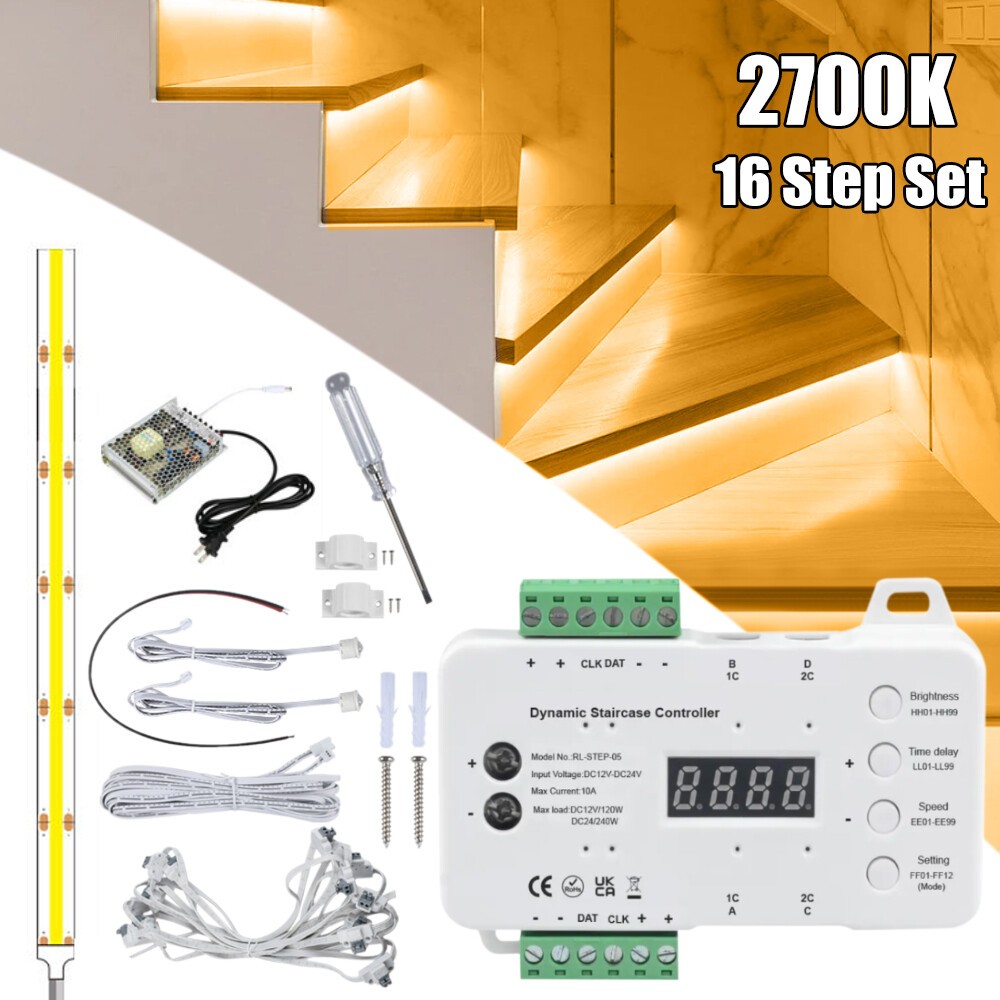 Intelligent Motion Induction Stair Light Smart Controller 16 Steps Install
