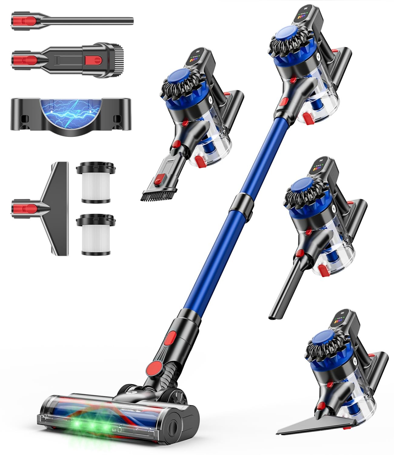 KARDV Cordless Vacuum Cleaner, 500W/40Kpa Cleaners for Home, Blue