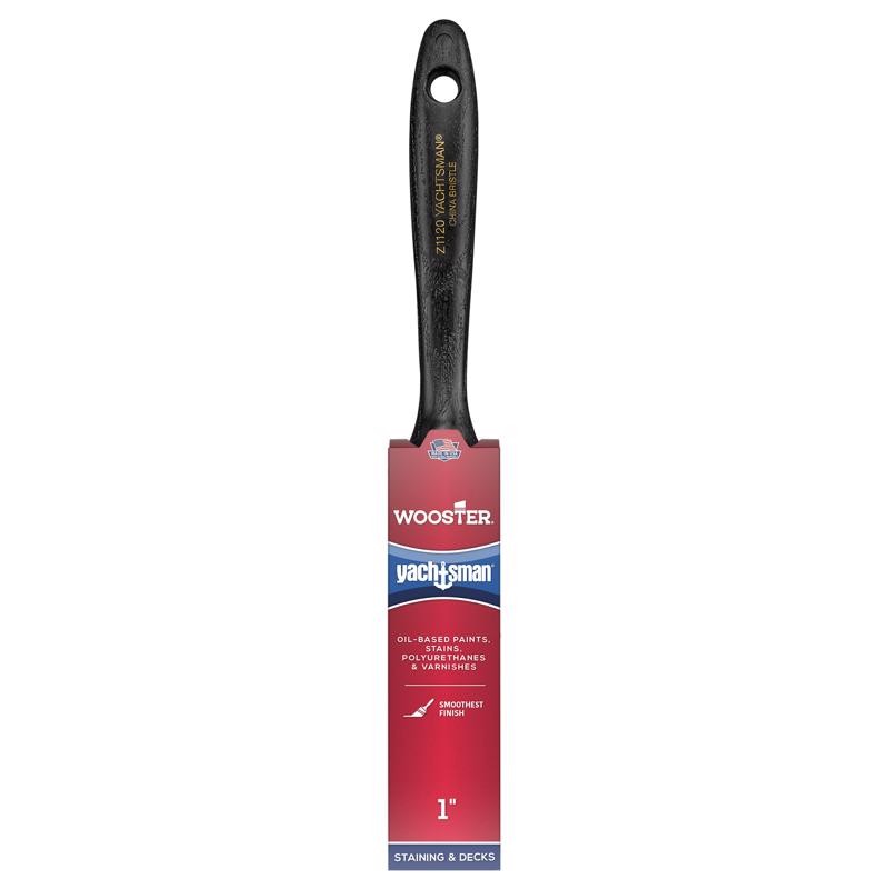Wooster Z1120-1 Yachtsman Plastic Handle White China Flat Paint Brush 1 W in.