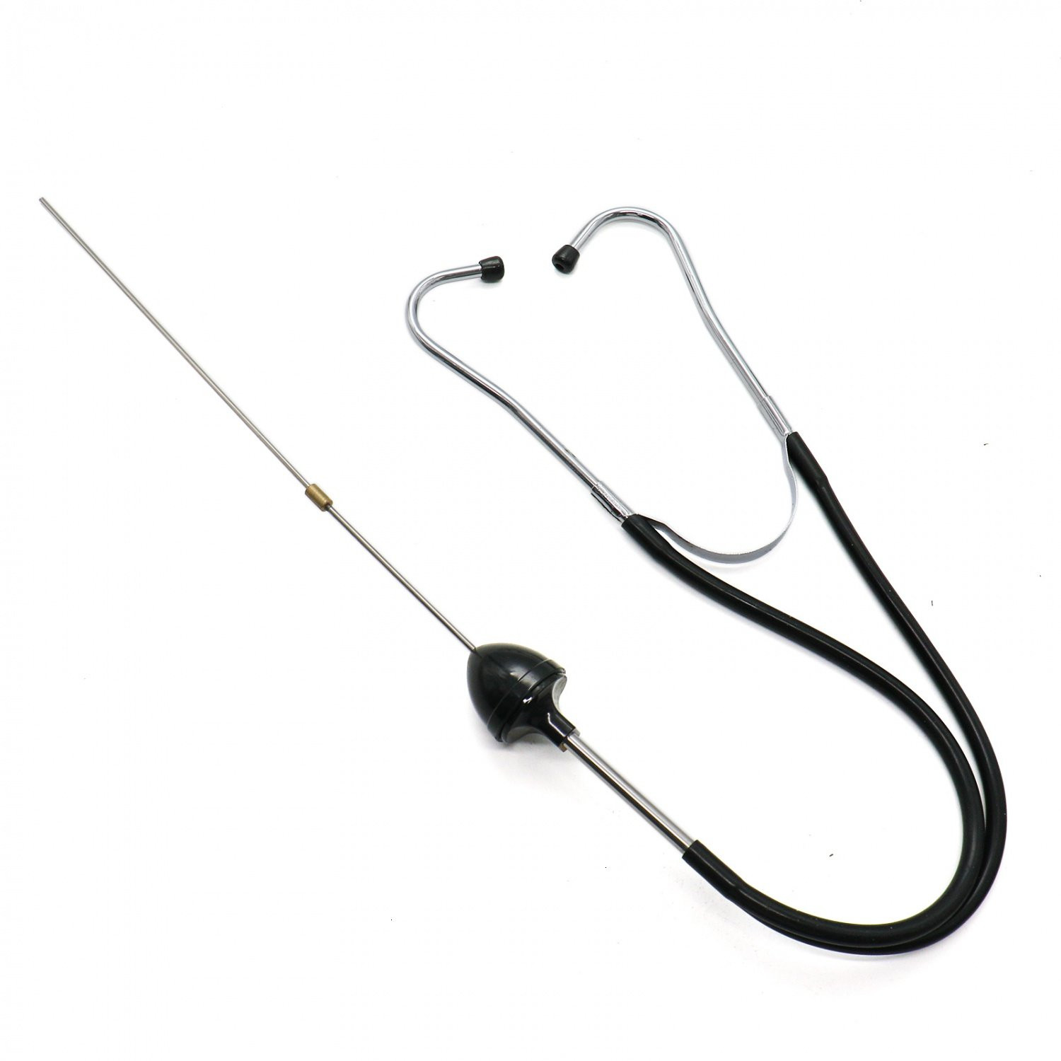 Black Mechanical Sonar Stethoscope Kit with Metal Probes for Engine Diagnostics