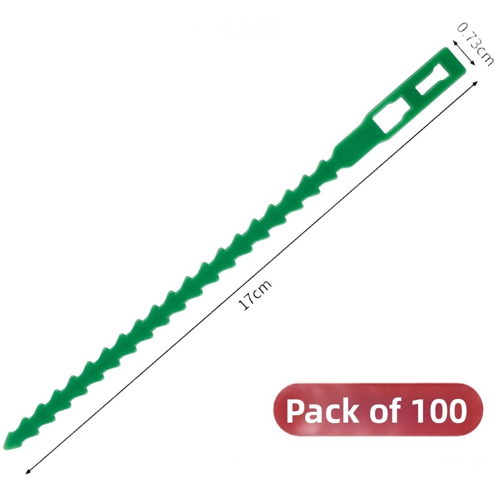 PP Garden Ties 100pcs Green 17cm Reusable Adjustable Straps for Plant Support