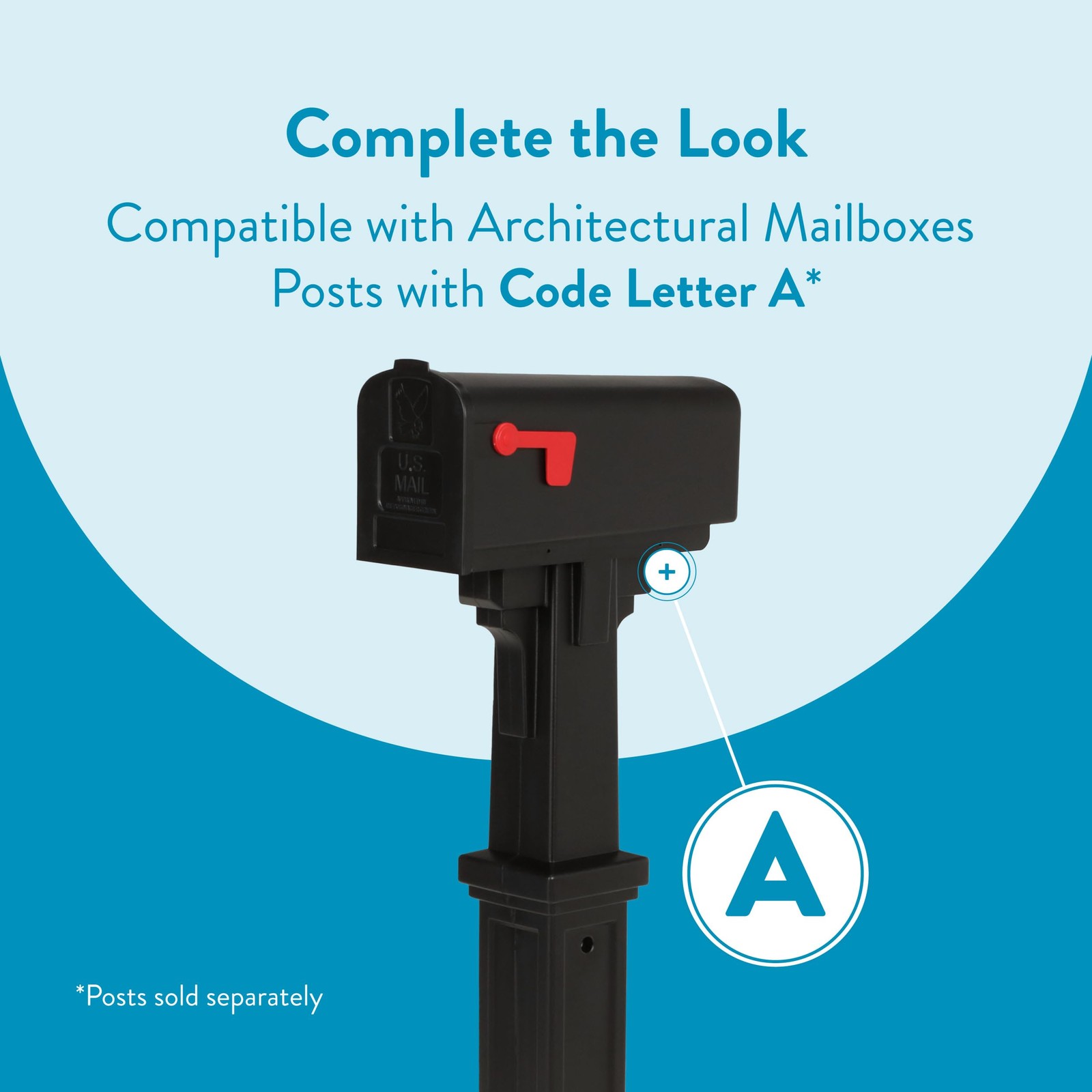 Parsons Medium Capacity, Plastic Post Mount Mailbox, Black