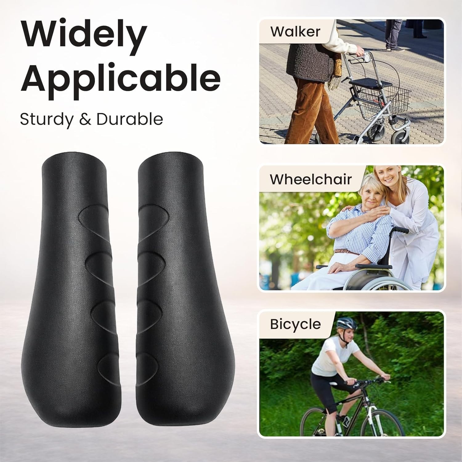 Rollator Hand Grip for Rolling Walker Replacement - 0.78" (20mm), Black-B