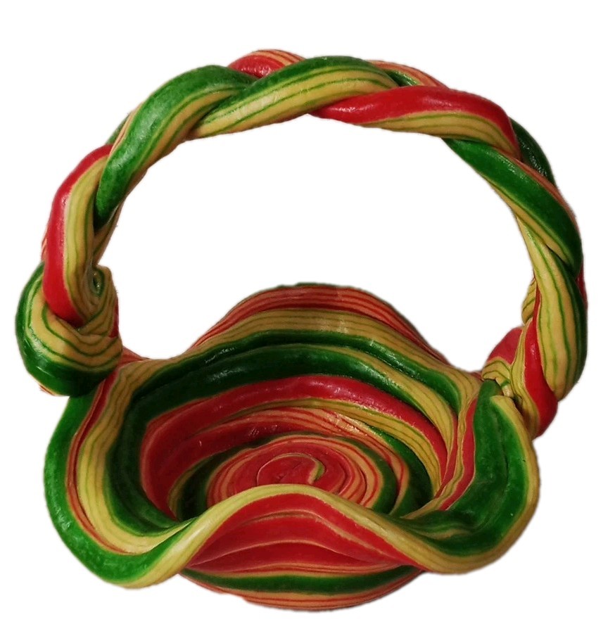 Hard Plastic Multi  Color Braided Funky Cool Basket Beautiful Decor