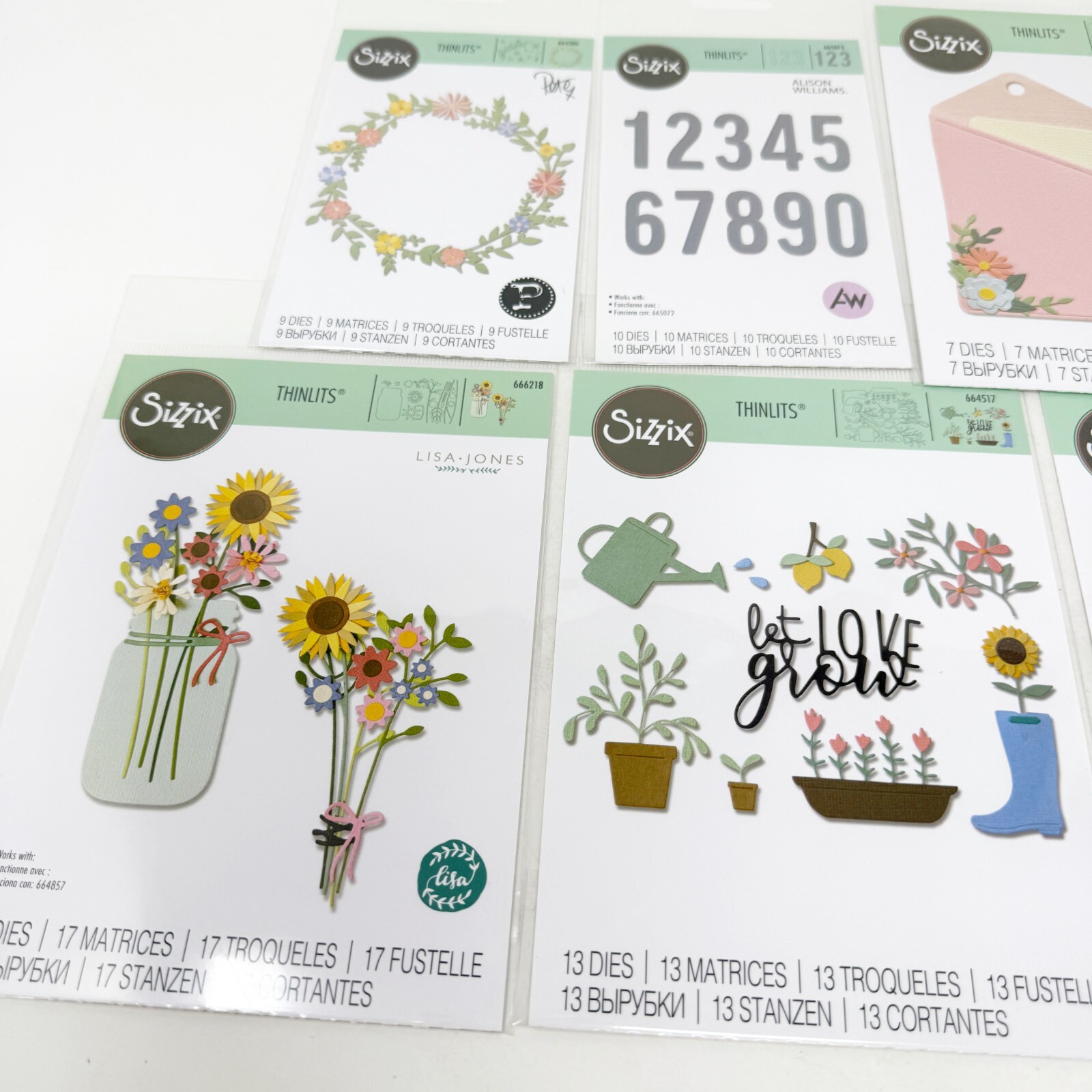 Sizzix Thinlits Garden Flowers Cutting Dies Bundle Scrapbooking NEW