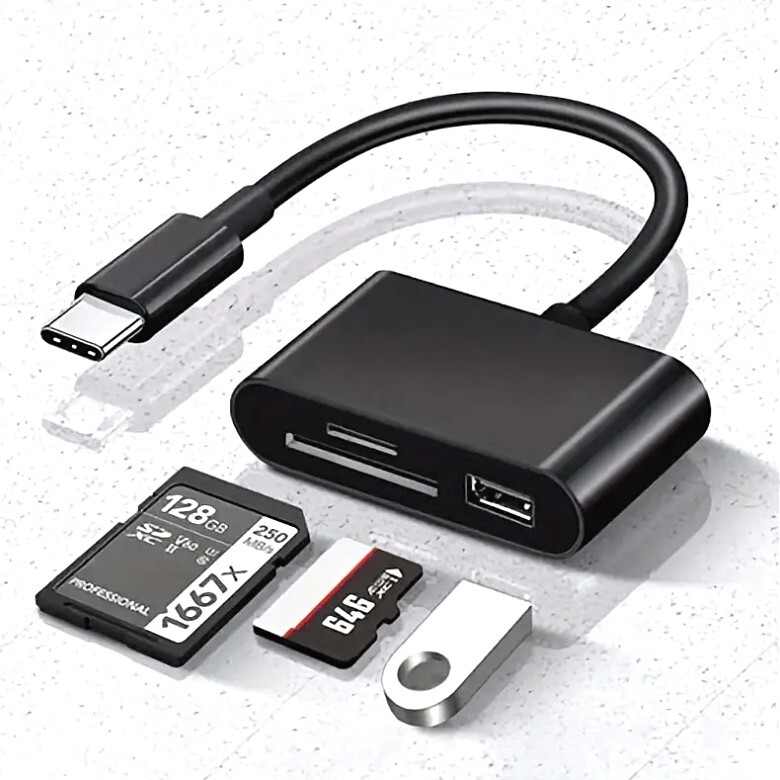USB-C SD Card Reader Adapter For Android Apple MacBook Phones Cameras SDHC New