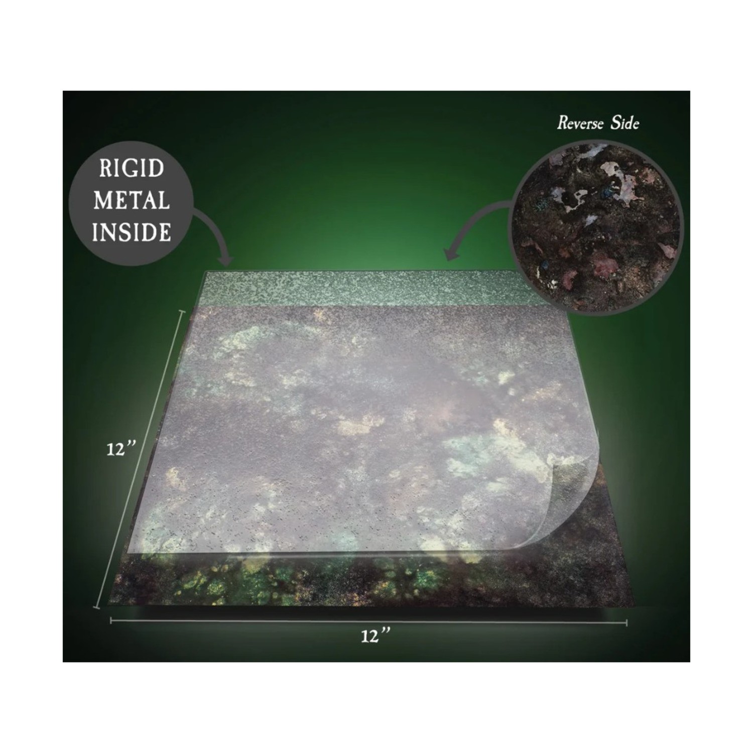 Dwarven Fo Terrain Tray, ove  12" x 12" Dual-Sided Terrain Tray - Swamp Wat NM