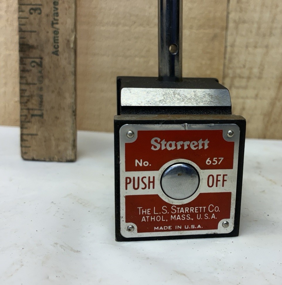 STARRETT MAGNETIC BASE #657 with INTICATOR RODS