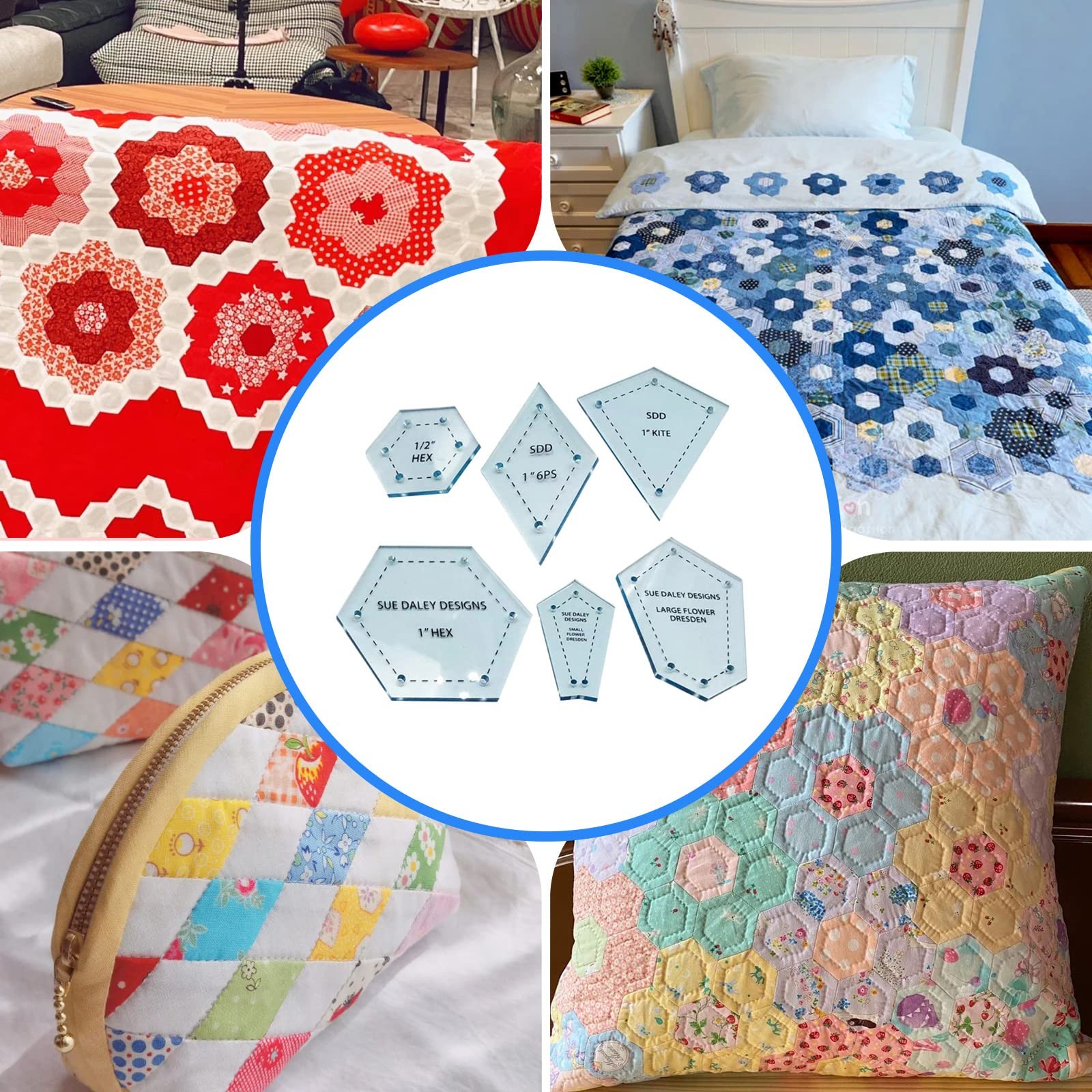 Assorted Acrylic Templates 300 PCS for Quilting Patchwork Sewing Craft