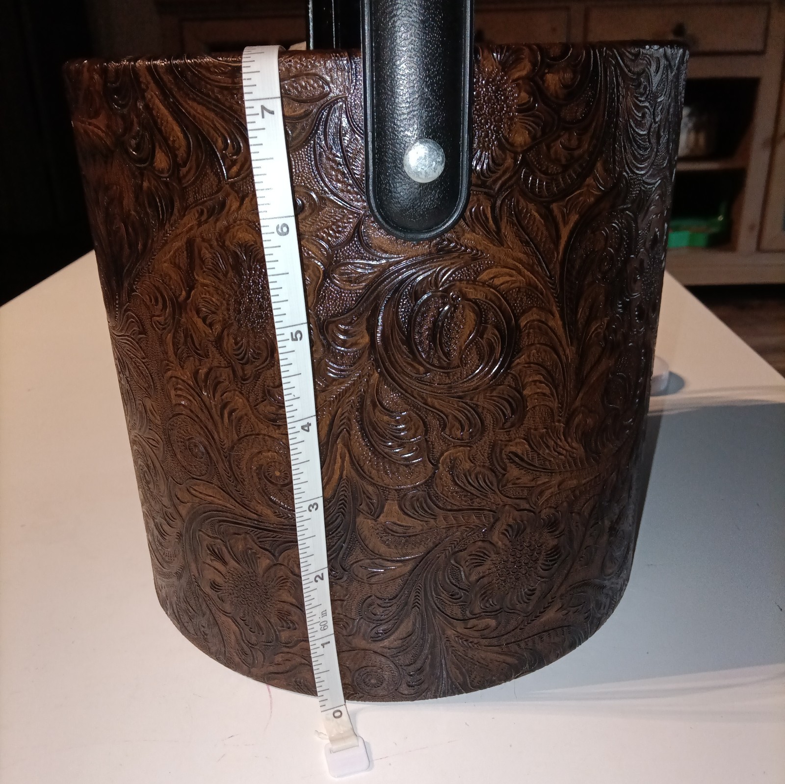 Vintage Irvinware Embossed Tooled 3 Quart Barware Ice Bucket Drinks Wine