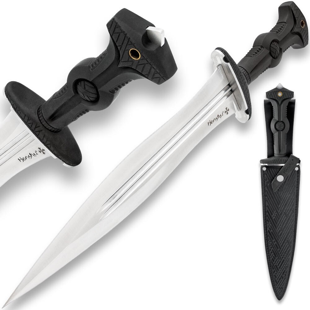 Honshu Legionary Dagger | 13 1/8" 7cr13 Stainless Blade | Black Leather Sheath