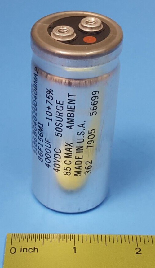 CAPACITOR , MEPCO/ELECTRA , 3186BC402U040BMA2 , 4000 MF/UF , 40 VDC, -10+75%