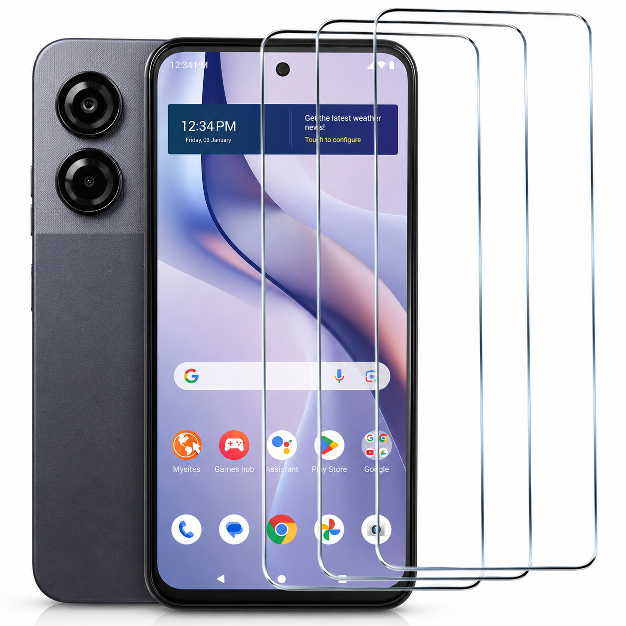 For BLU View Speed Ultra 5G Screen Protector 3 Pack 9H Tempered Glass HD Clear