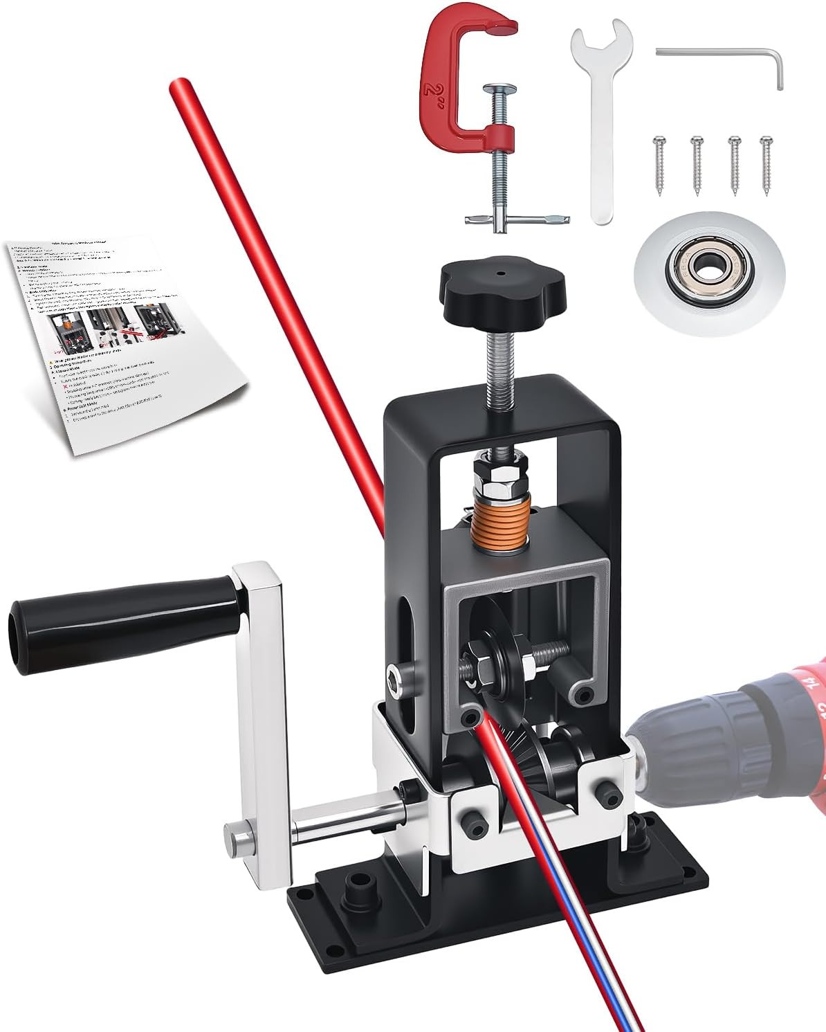 Wire Stripper Machine, 0.06-1 Inch Manual Wire Stripping Machine with Replacemen