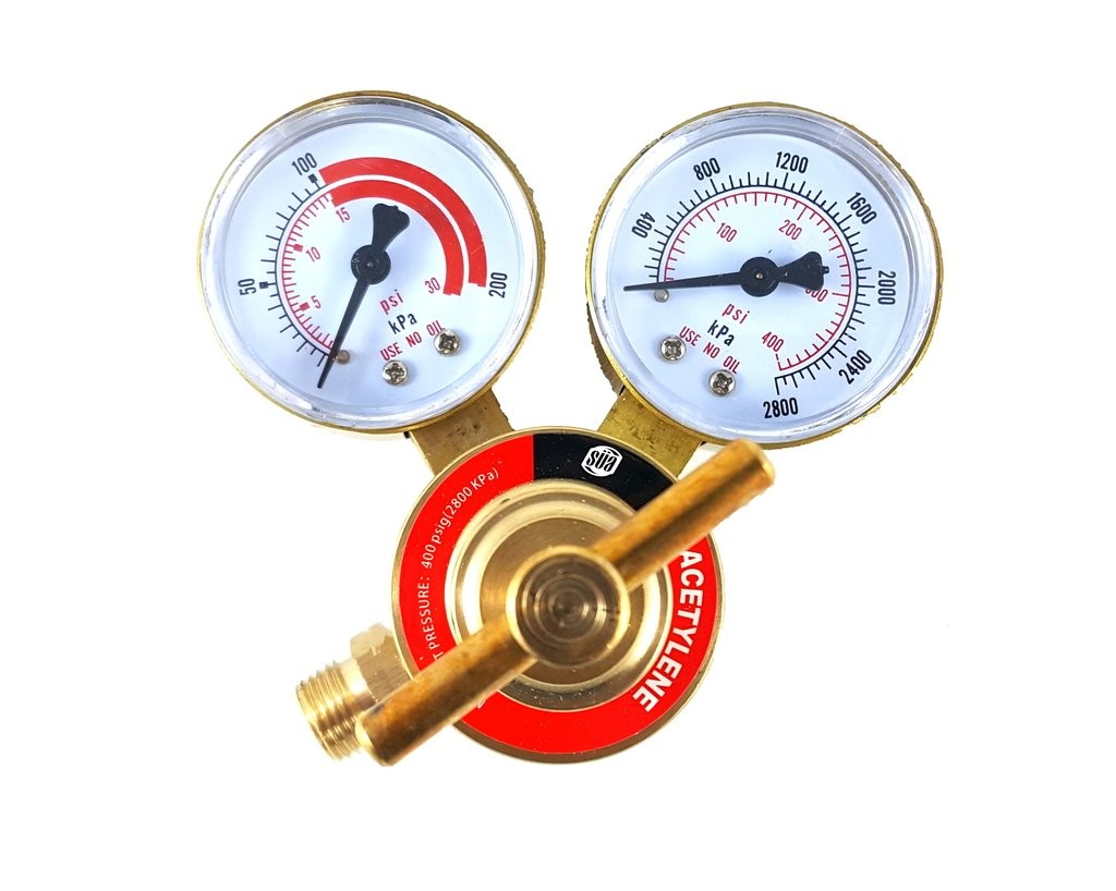 SÜA - Acetylene Regulator Welding Gas Gauges - CGA-200 - Rear Connector - LDB se