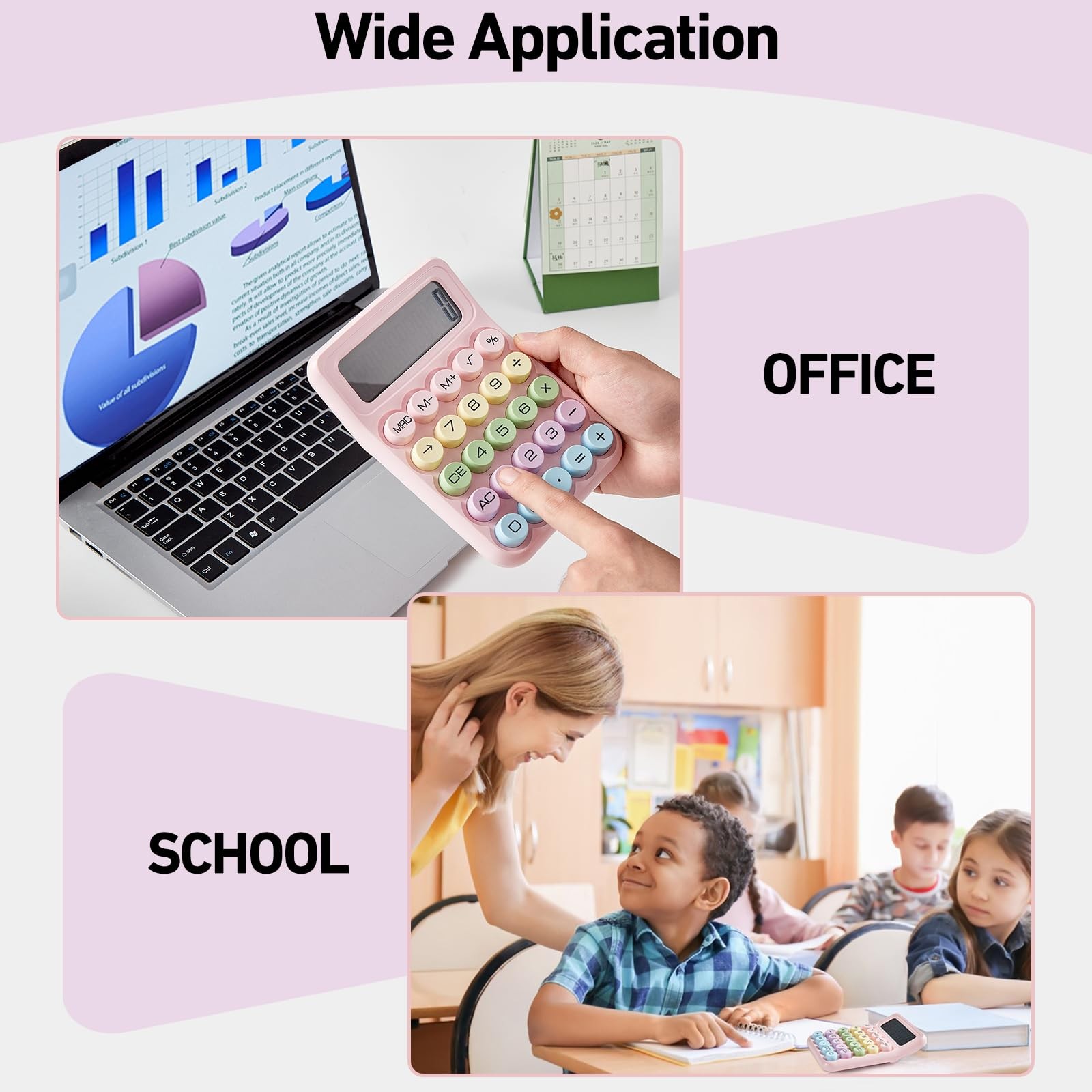 Electronic Calculator,12 Digits Large LCD Display Small Desktop Calculators,P...