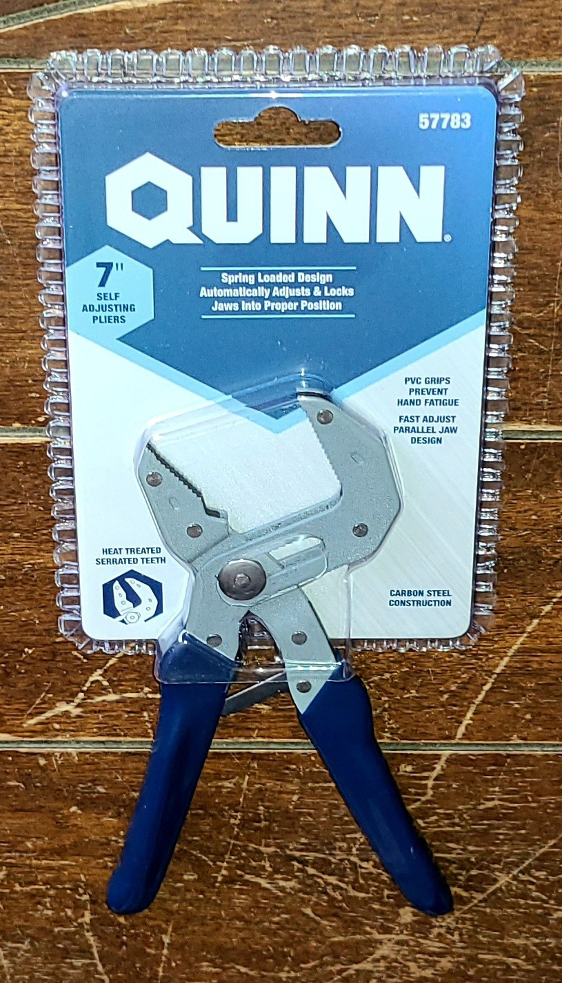Quinn 7" Self Adjusting Pliers -Heat Treated Serrated Teeth- Model #57783