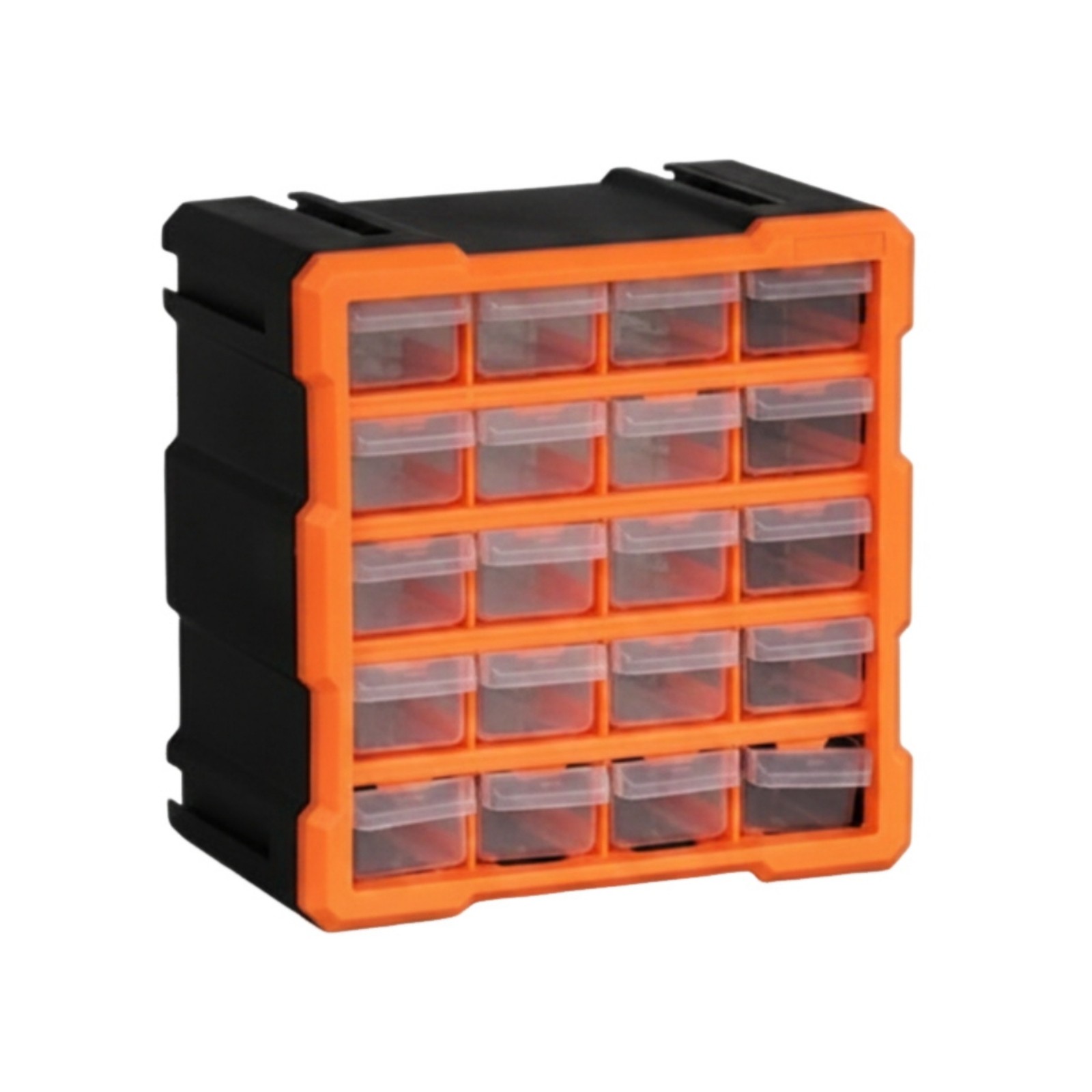 Mini Drawer Organizer Compact Small Parts Cabinet Orange Frame
