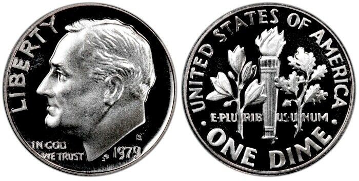 1979 S Roosevelt Dime Clad KM 195a Gem Proof From Proof Set Beautiful