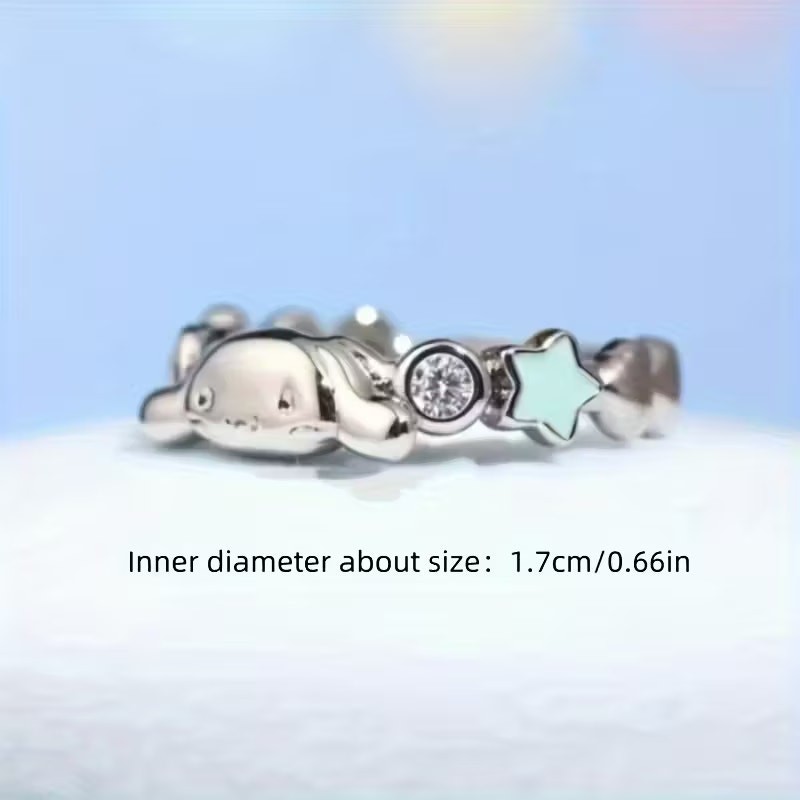 Sanrio Cinnamoroll Pastel Star Cute Dainty Adjustable Ring