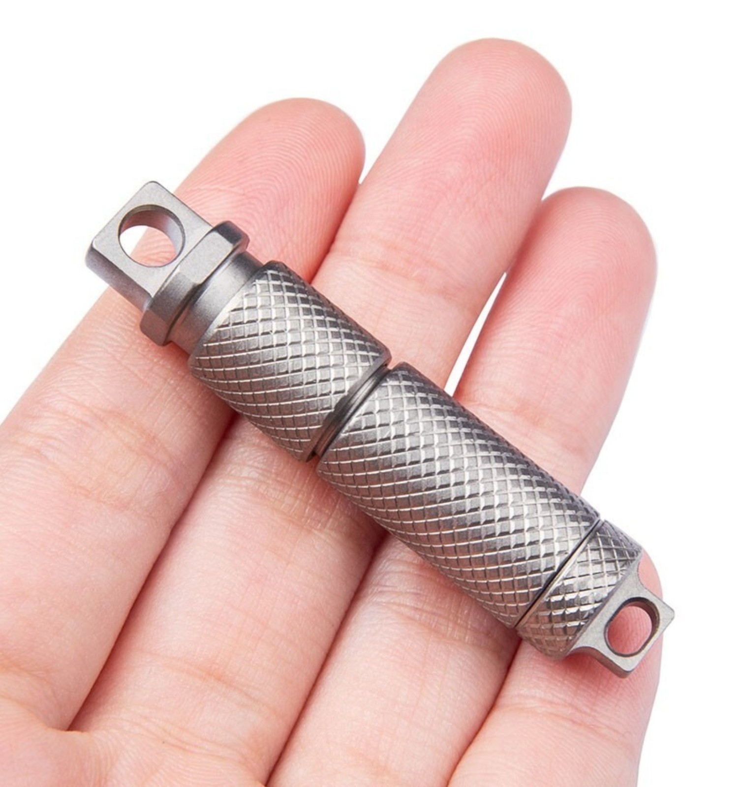 Hot Mini EDC Titanium Alloy Waterproof Case Portable Keychain Pendant Multi Tool