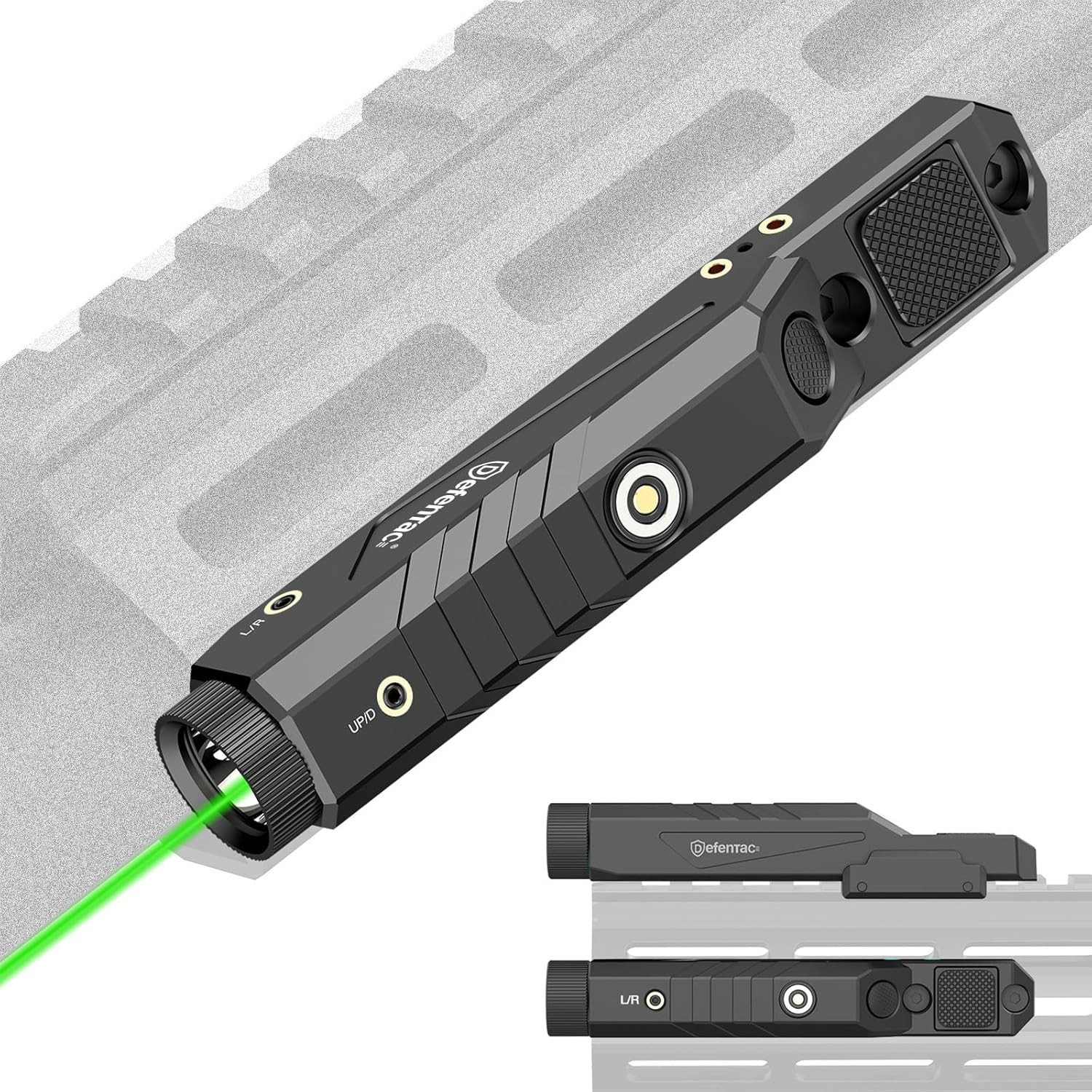 1600 Lumens Green Laser Light Combo Is Compatible with Mlok/Picatinny Rail for R