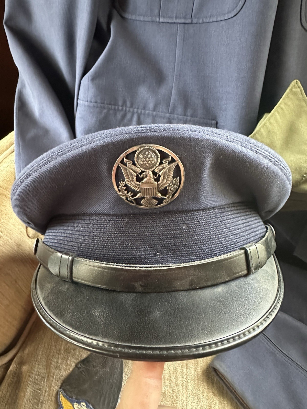 Vintage NAMED USAF MASTER SERGEANT E-7 COOPER UNIFORM GROUP DRESS UTILITY CAPS