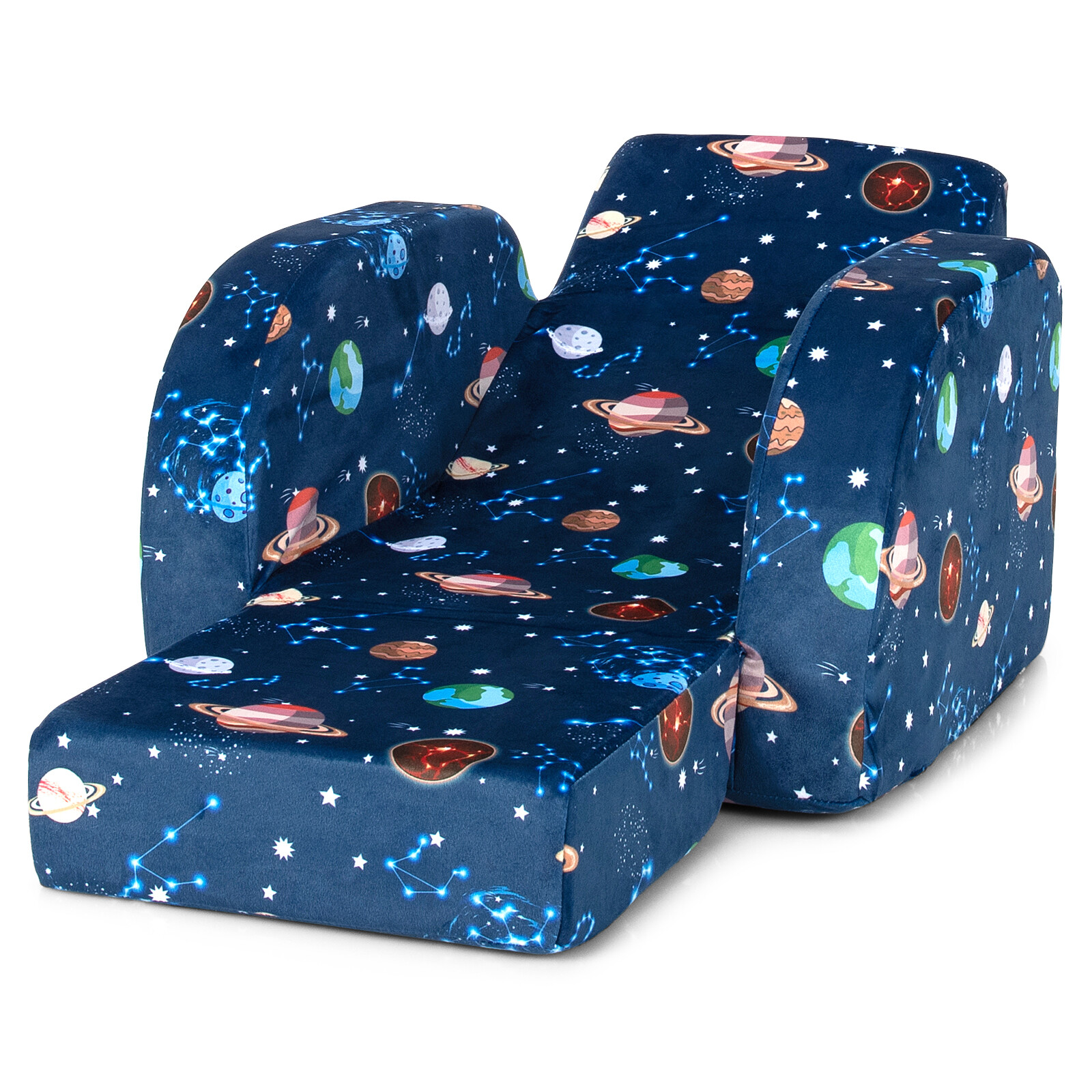 Topbuy 3-in-1 Convertible Kids Sofa Multifunctional Toddler Lounger Upholstered