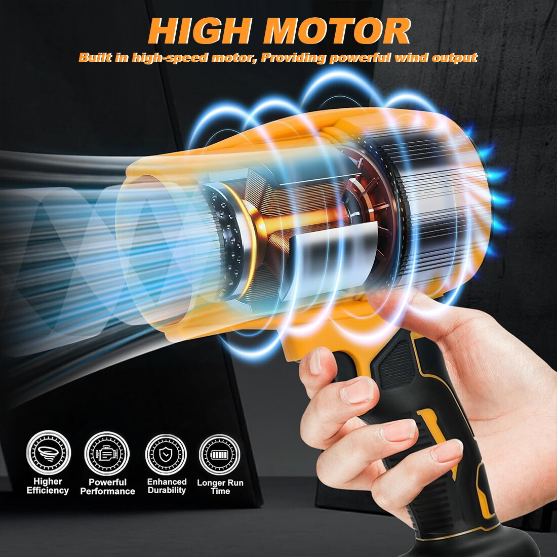 For Dewalt 20V MAX Battery Cordless Turbine Leaf Blower Compact Handheld Blower