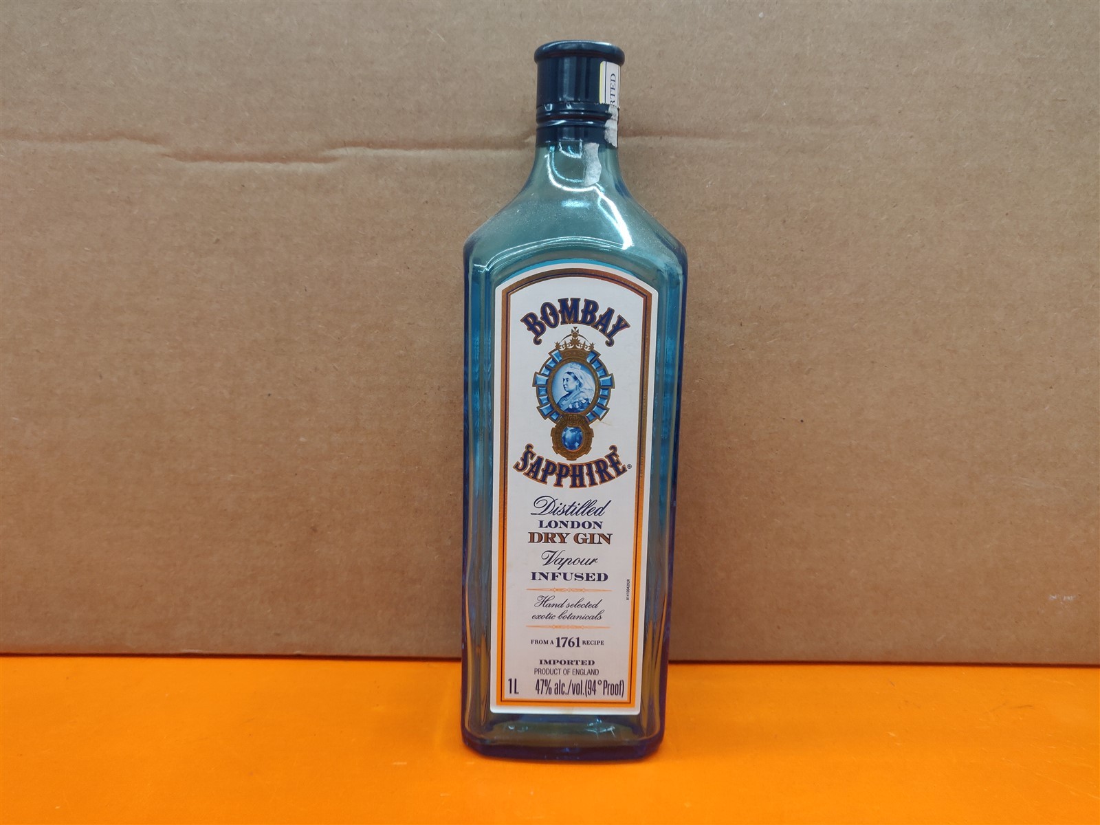 ⭐️⭐️⭐️⭐️⭐️ EMPTY 1L Bombay Sapphire Blue Glass Bottle for Crafts/Décor
