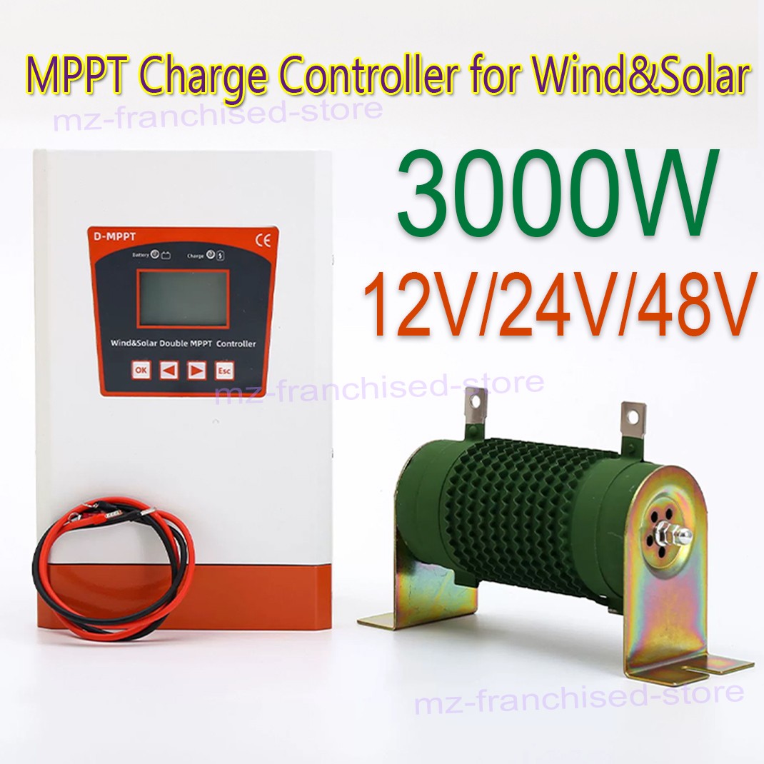 Auto Solar Panel & Wind Charge Controller 12V/24V/48V Regulator Dual MPPT System