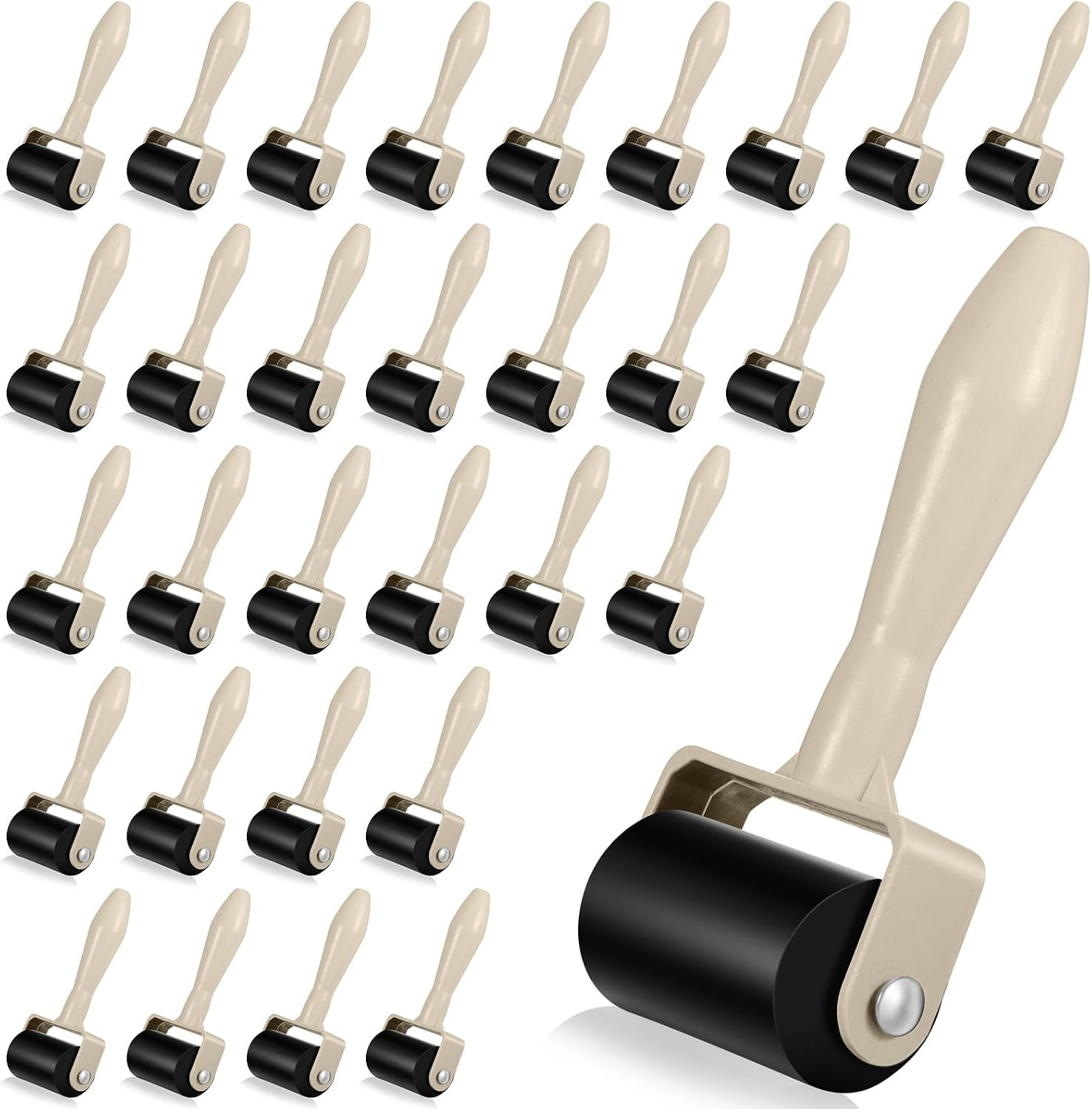 30 Pack Rubber Brayer Rollers, 1.4 Inch Bulk Brayer Rollers for Printmaking, Art
