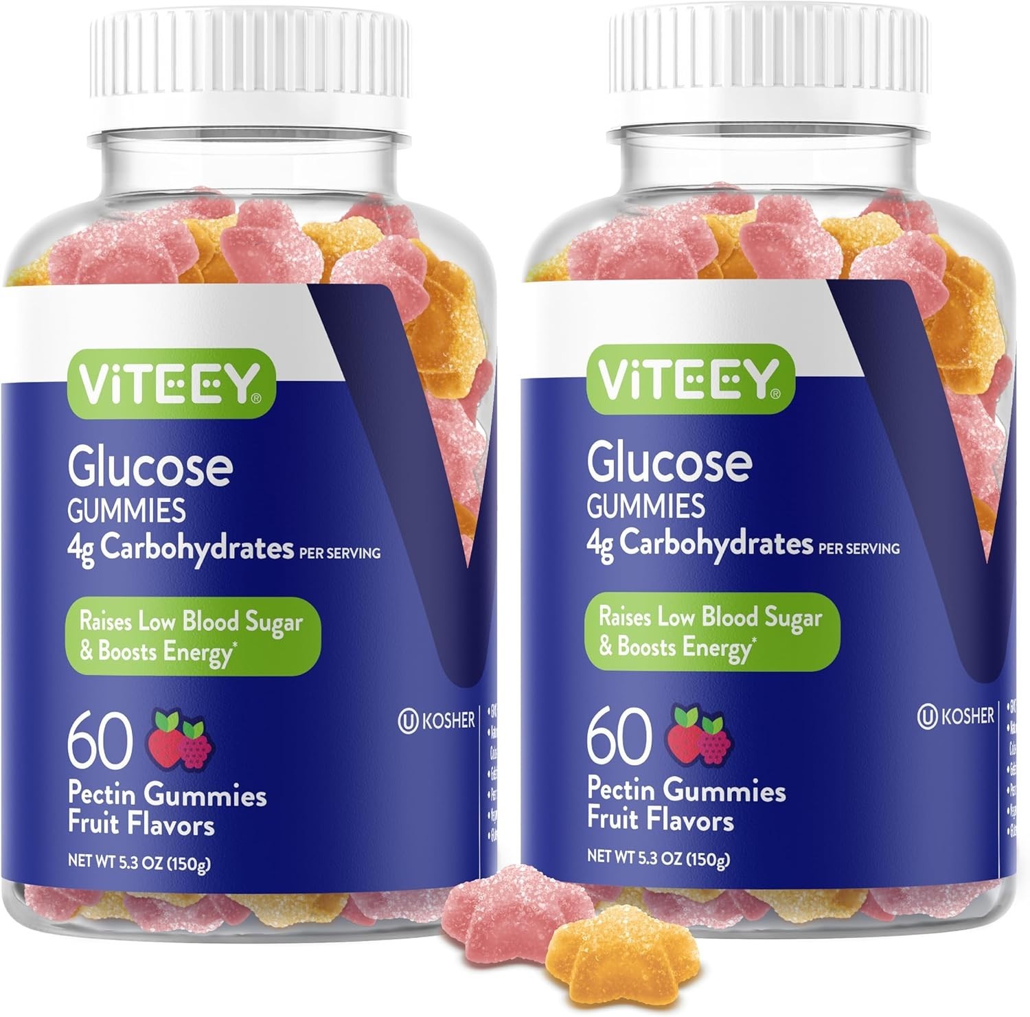 Viteey Glucose Gummies - 4g of Carbohydrates - Fast Acting Alternative to Glucos