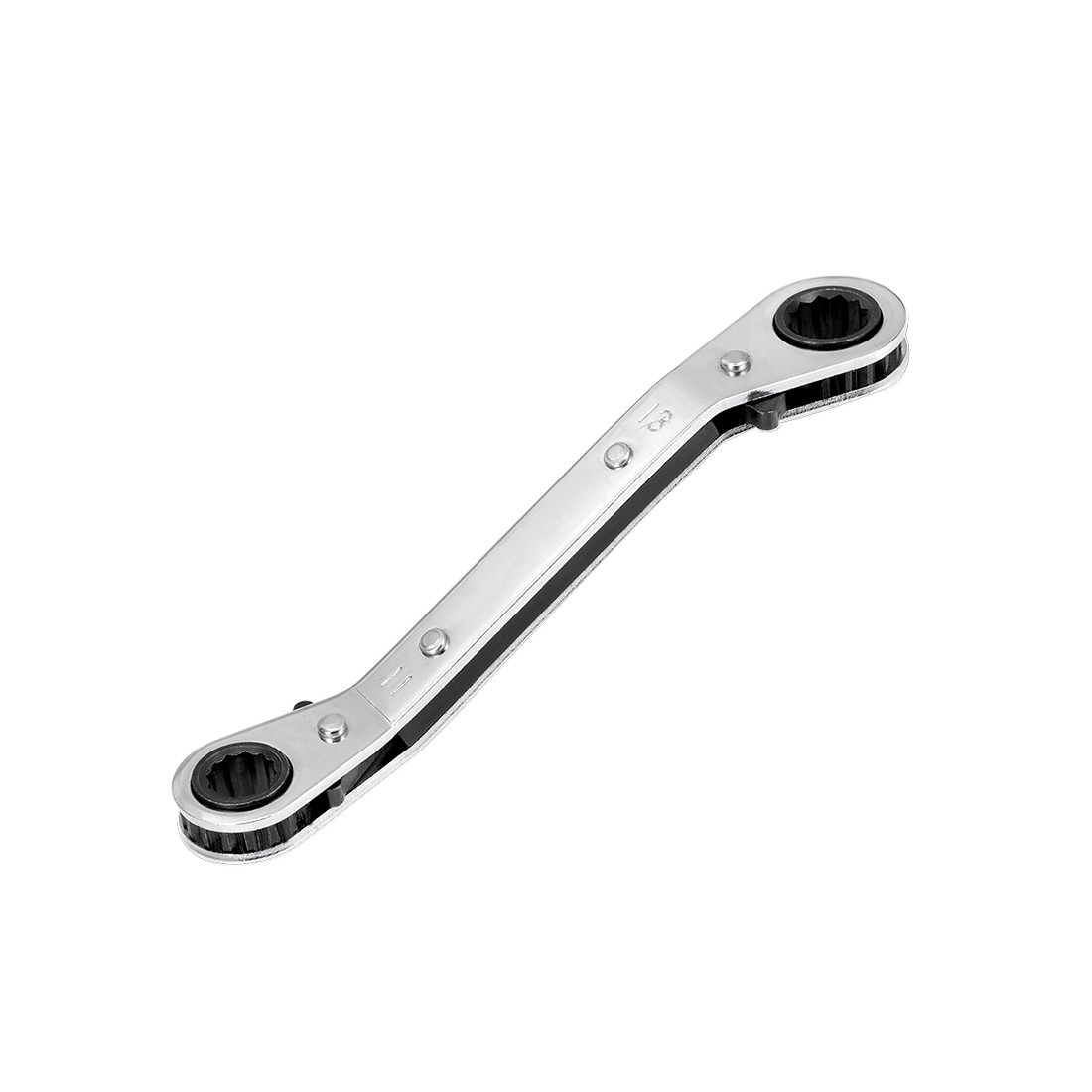 Reversible Ratcheting Wrench, 11mm x 13mm Offset Double Box End, Cr-V