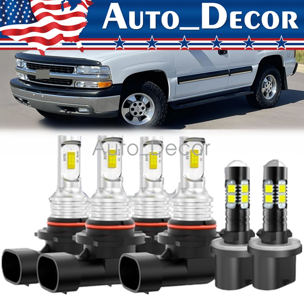 FOR Tahoe 2001-2006 - 6x Combo LED Headlight High Low Beam Fog Light Bulbs