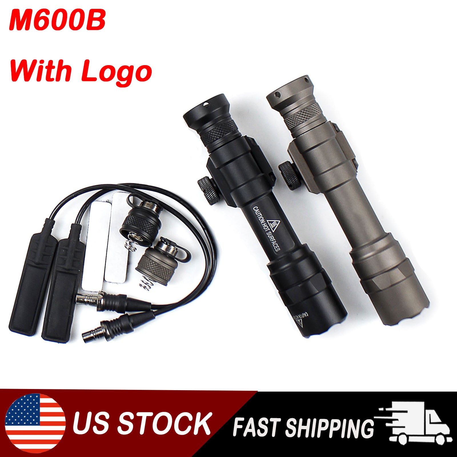 Tactical M600B Light LED White Rifle Flashlight Hunting Rail Mount Fit For M600B