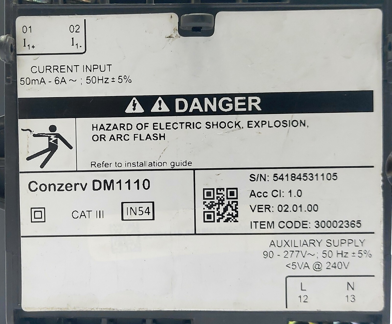 Schneider Electric Conzerv DM1110 Single Phase Voltmeter