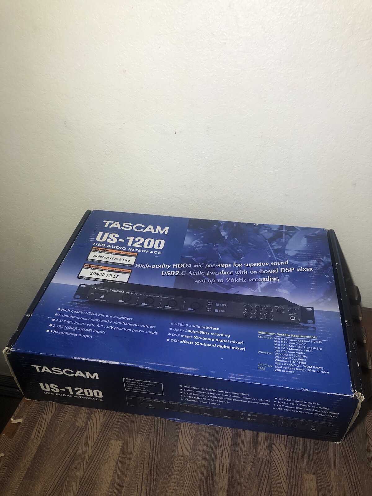 NEW Tascam US-1200 Analog Recording Interface with Power/USB Cord/Box