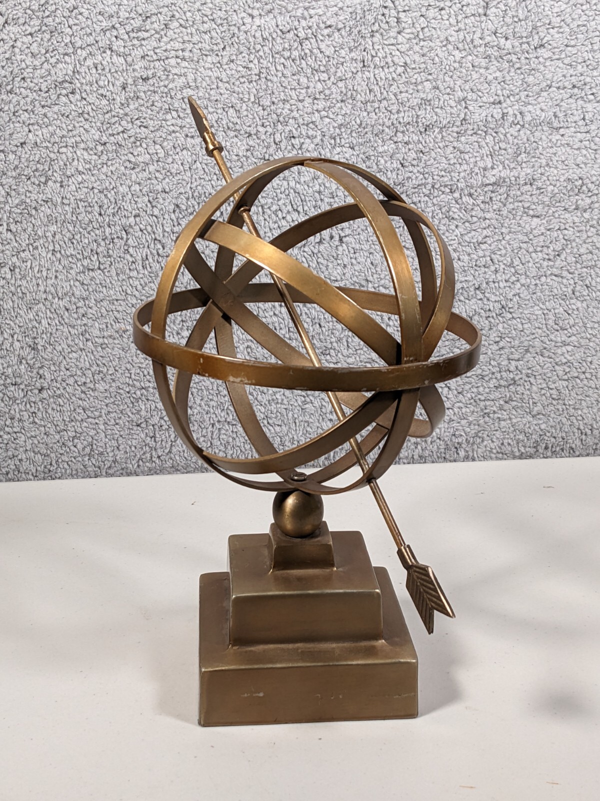 Vintage Brass Military Sphere With Arrow Nautical Maritime Astrolabe Globe