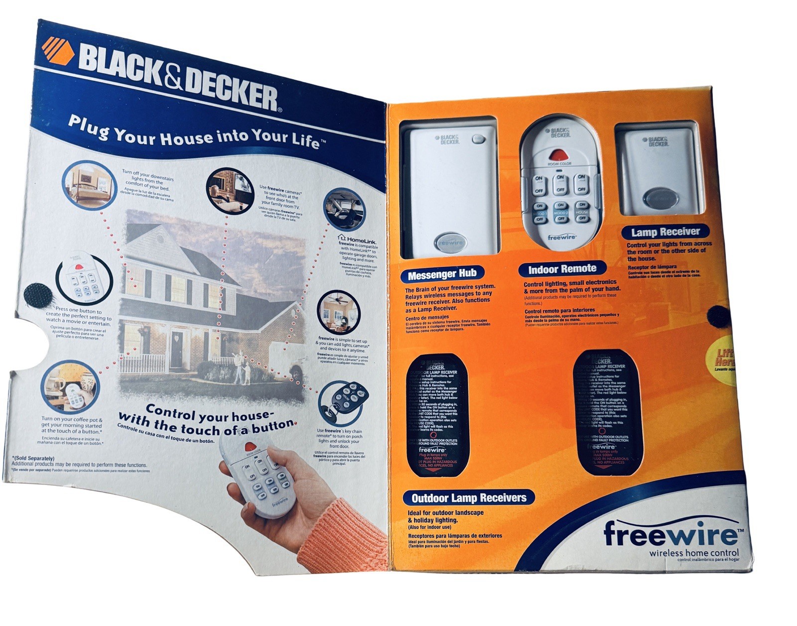Black & Decker FW3000 Freewire Wireless Lighting Kit 5pc NEW NOS Damaged Box
