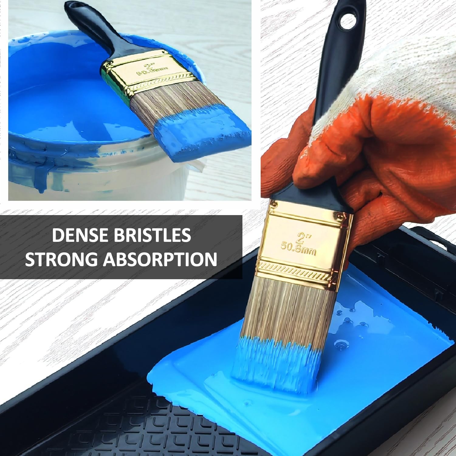 Great Andrew Paint Brushes, 10 PCS 2" Bulk Paint Brush Pack Multi use, Flat P...