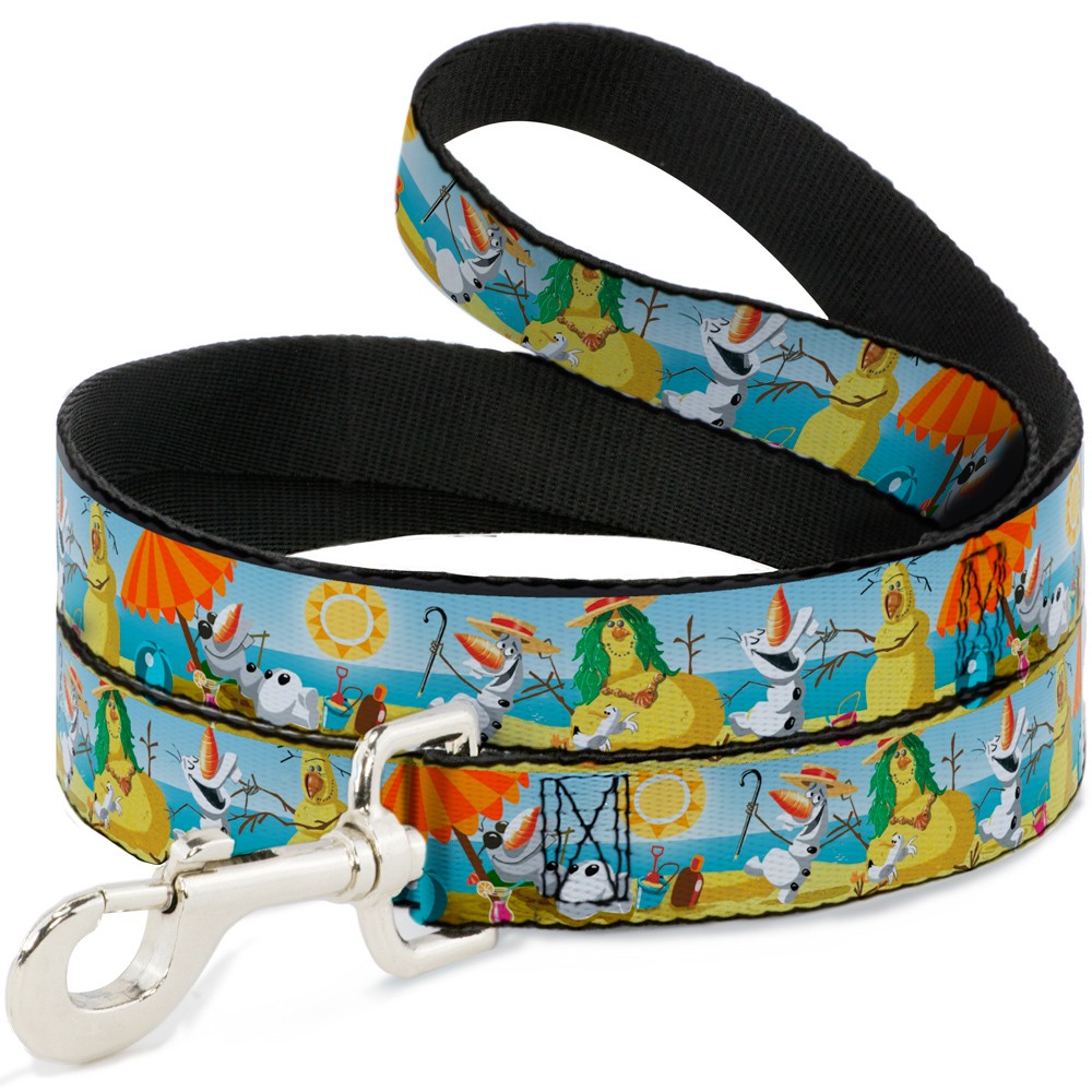 Dog Leash Olaf Summertime Beach Scenes NARROW 0.5"