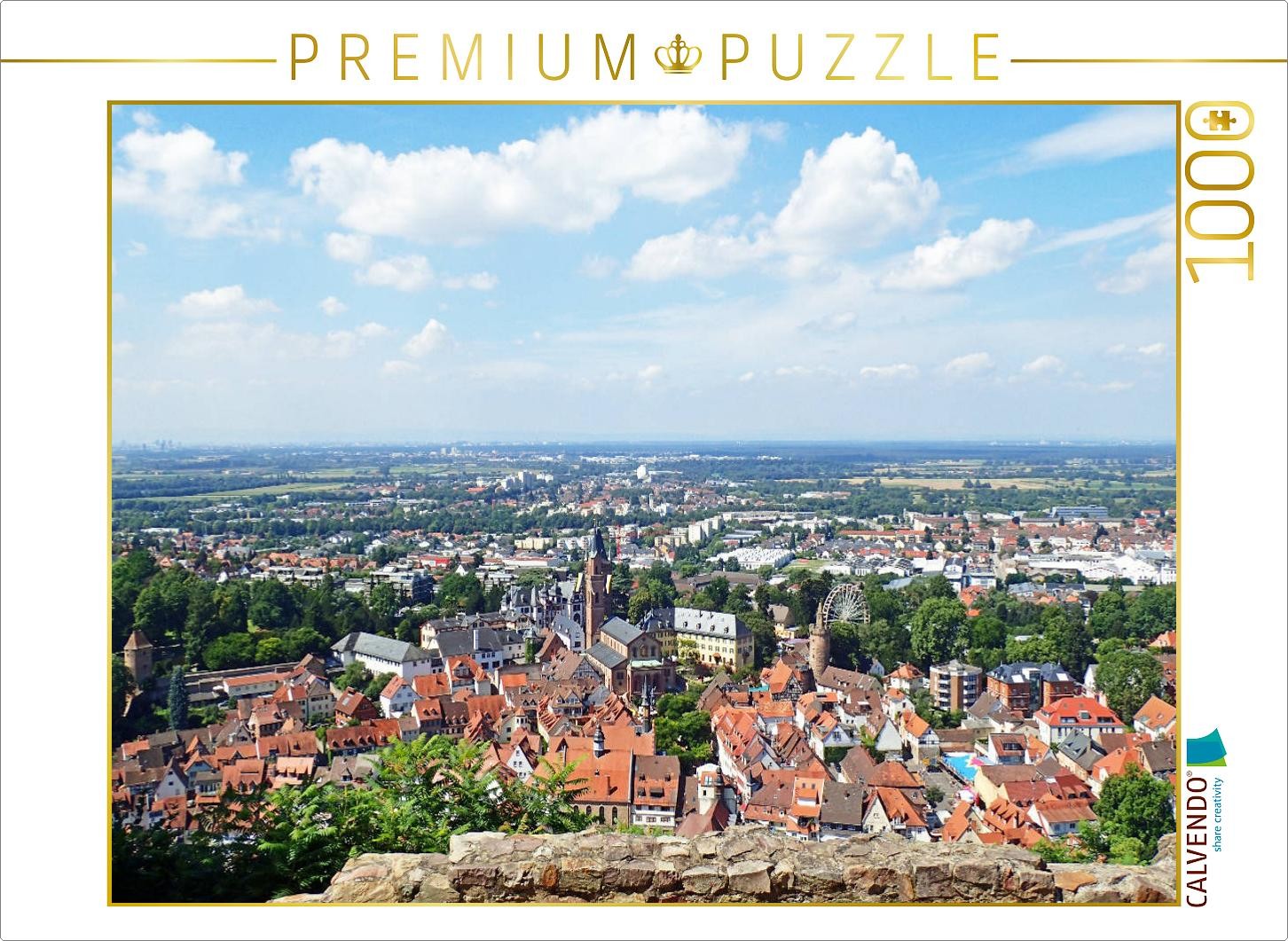 CALVENDO Puzzle Blick über Weinheim zur Kerve | 1000 Teile Lege-Größe 64x48cm Fo