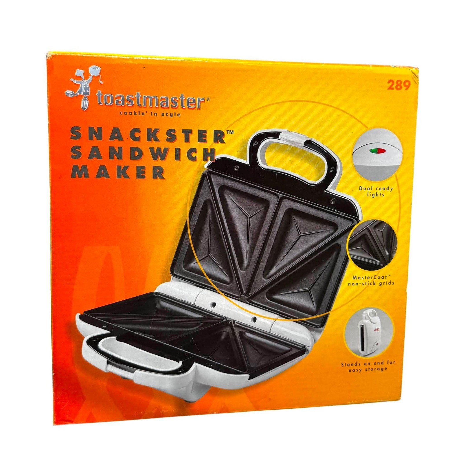 Toastmaster Snackster Sandwich Maker 289 White New In Open Box TSM2SAN