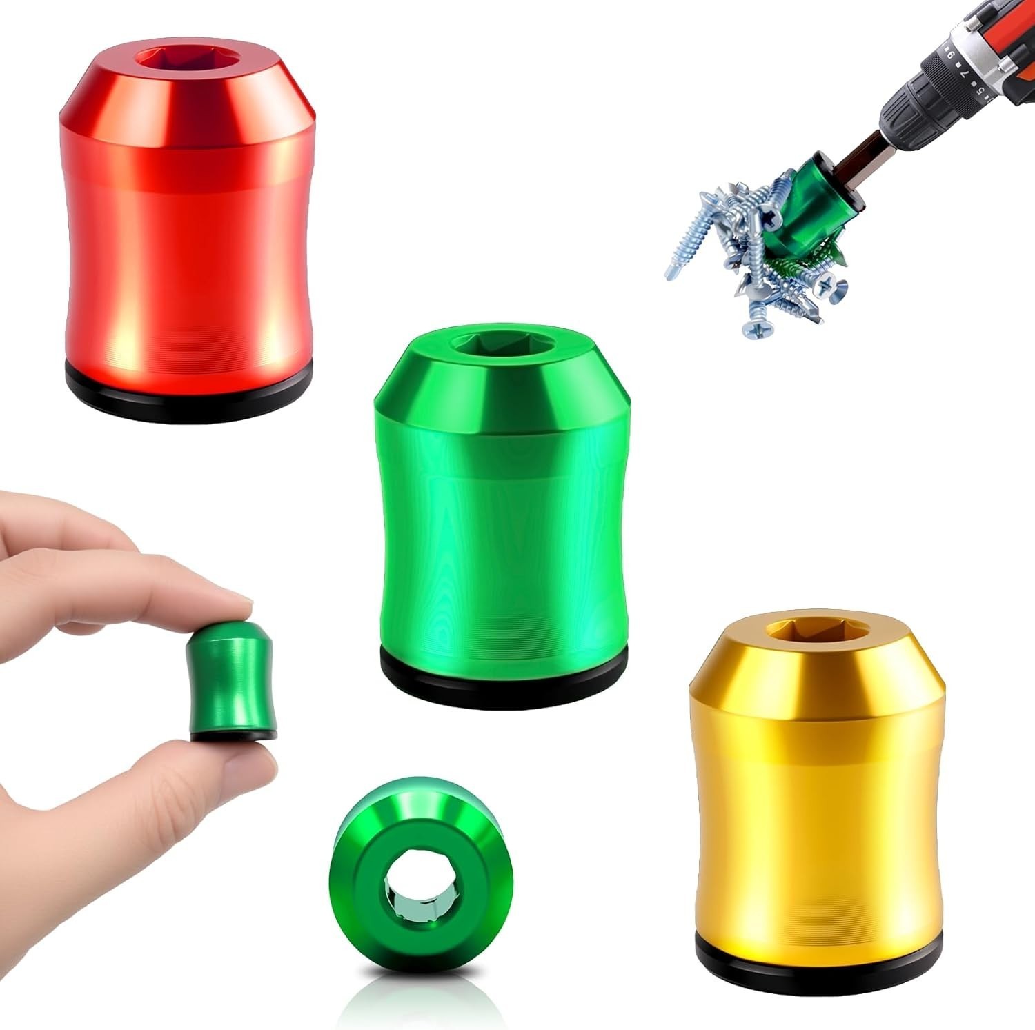 3Pcs Magnetic Screwdriver Head Ring Set for Drills Power Bits - DIY Repair Tool