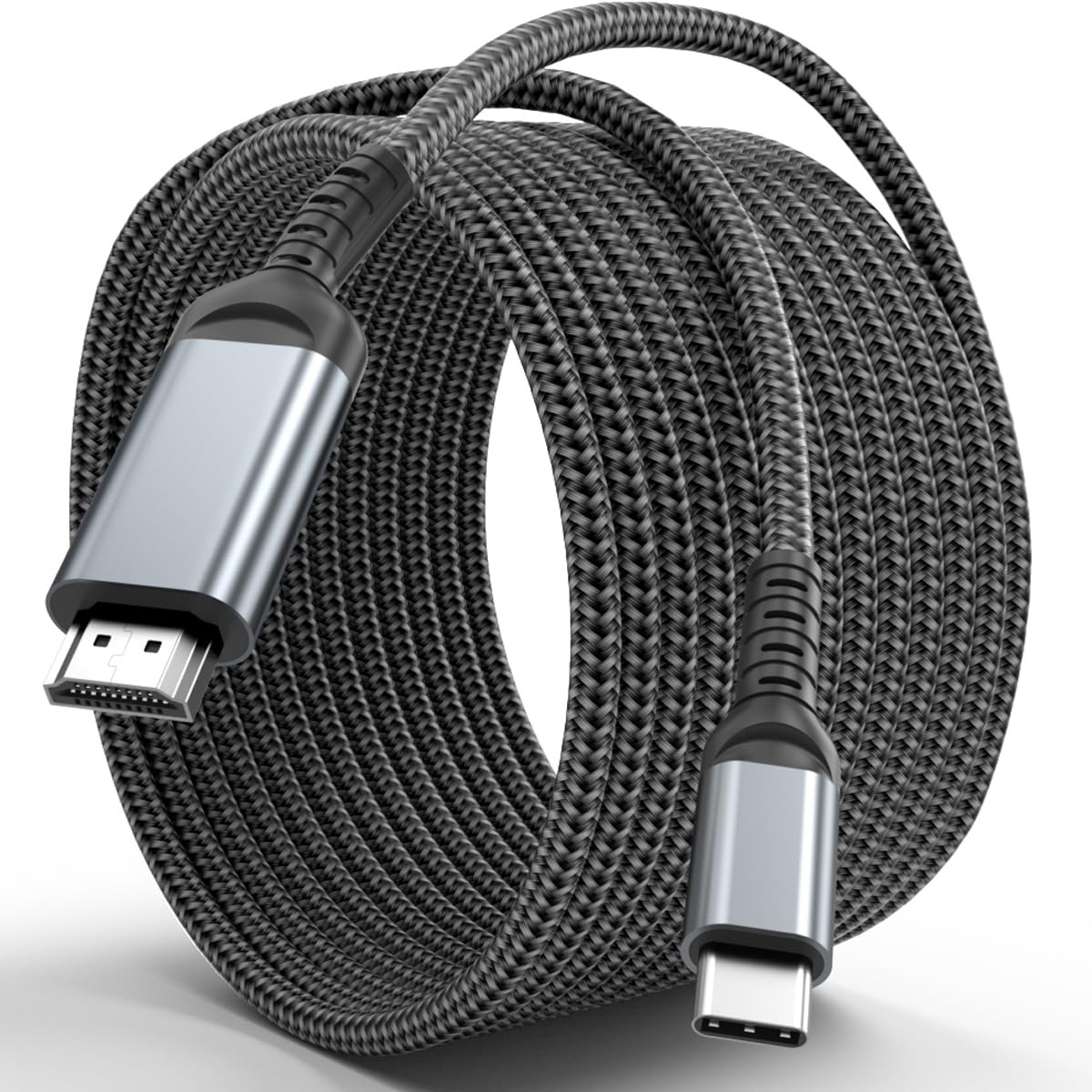 USB C to HDMI 15 Feet Cable 4K, Anti-Interference Gold-Plated Plugs, 15